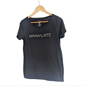 2/$15 Woman's Minimaliste Basic Black Short Sleeve Shirt- Size Medium